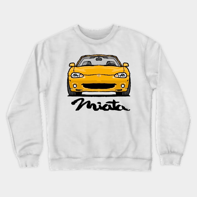 MX5 Miata NB Yellow Crewneck Sweatshirt by Woreth